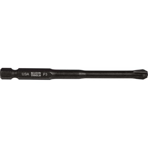 Power Screwdriver Bit: Phillips Bit, 1/4" Hex, #3 Phillips - 1/4" Drive, 3-1/2" OAL