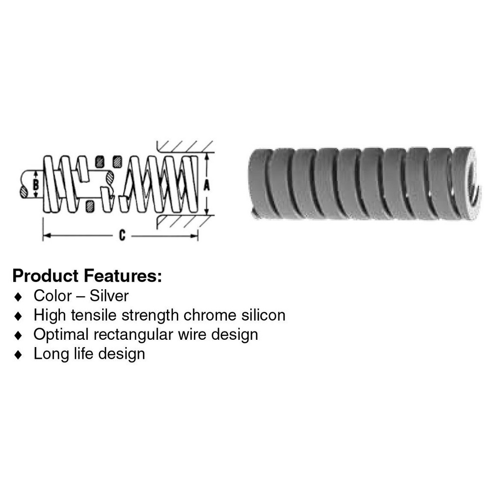 Dayton Lamina Die Spring 2" Hole Dia, 1" Rod Dia, 41/2" Free Length