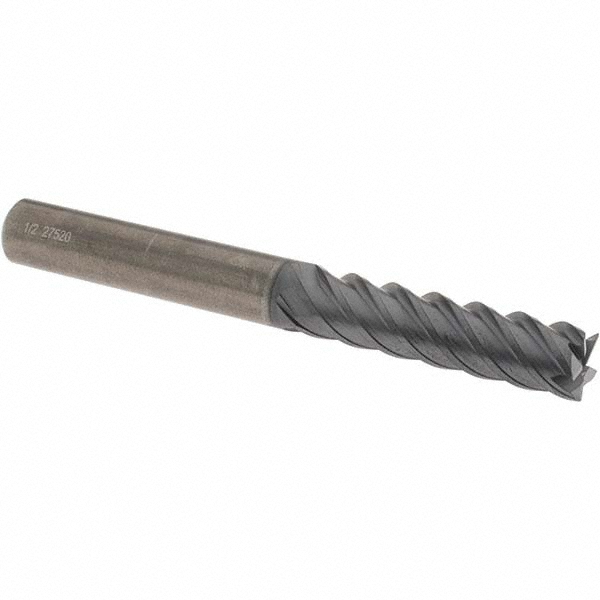 OSG 455-500311 Square End Mill: 1/2 Dia, 2 LOC, 1/2 Shank Dia, 4-1/2 OAL, 5 Flutes, Solid Carbide Image