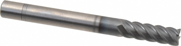 OSG 455-250008 Square End Mill: 1/4 Dia, 3/4 LOC, 1/4 Shank Dia, 2-1/2 OAL, 5 Flutes, Solid Carbide Image