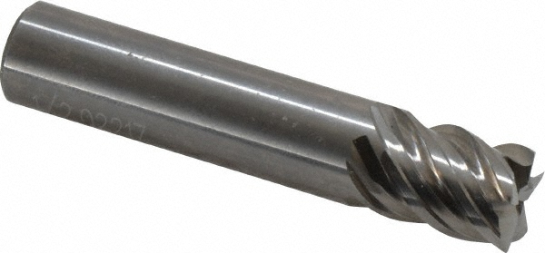 OSG 455-5001 Square End Mill: 1/2 Dia, 5/8 LOC, 7/16 Shank Dia, 2-1/2 OAL, 5 Flutes, Solid Carbide Image