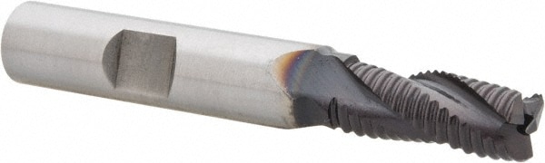 Hertel 62848684 Square End Mill: 1/4 Dia, 5/8 LOC, 3/8 Shank Dia, 2-7/16 OAL, 3 Flutes, Cobalt Image