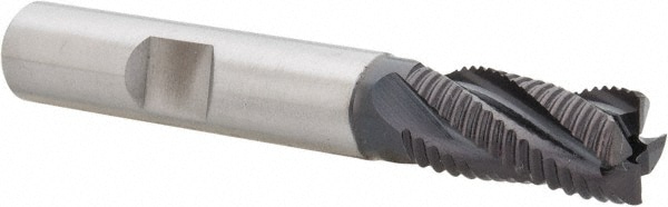 Hertel 44838506 Square End Mill: 3/8 Dia, 3/4 LOC, 3/8 Shank Dia, 2-1/2 OAL, 4 Flutes, Cobalt Image