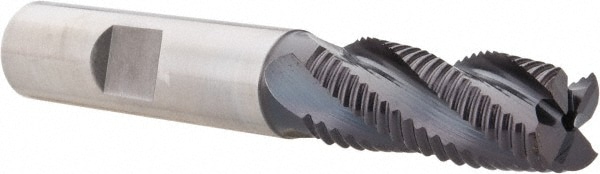 Hertel 44838514 Square End Mill: 1/2 Dia, 1-1/4 LOC, 1/2 Shank Dia, 3-1/4 OAL, 4 Flutes, Cobalt Image