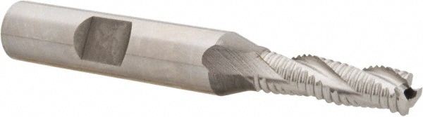 Hertel 44838878 Square End Mill: 1/4 Dia, 7/8 LOC, 3/8 Shank Dia, 2-11/16 OAL, 3 Flutes, Cobalt Image