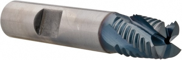 Hertel 62914031 Square End Mill: 3/16 Dia, 1/2 LOC, 3/8 Shank Dia, 2-3/8 OAL, 4 Flutes, Cobalt Image