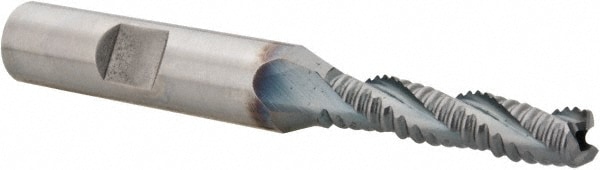 Hertel 44839017 Square End Mill: 1/4 Dia, 1-1/8 LOC, 3/8 Shank Dia, 2-15/16 OAL, 3 Flutes, Cobalt Image