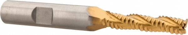 Hertel 44839165 Square End Mill: 1/4 Dia, 1-1/8 LOC, 3/8 Shank Dia, 2-15/16 OAL, 3 Flutes, Cobalt Image