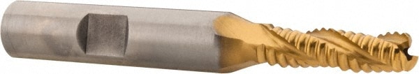 Hertel 44839173 Square End Mill: 1/4 Dia, 7/8 LOC, 3/8 Shank Dia, 2-11/16 OAL, 3 Flutes, Cobalt Image