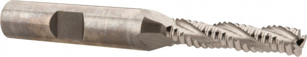 Hertel 44839470 Square End Mill: 1/4 Dia, 1-1/8 LOC, 3/8 Shank Dia, 2-15/16 OAL, 3 Flutes, Cobalt Image