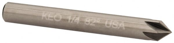 Keo 55793 1/4" Head Diam, 1/4" Shank Diam, 6 Flute 82° Solid Carbide Countersink 