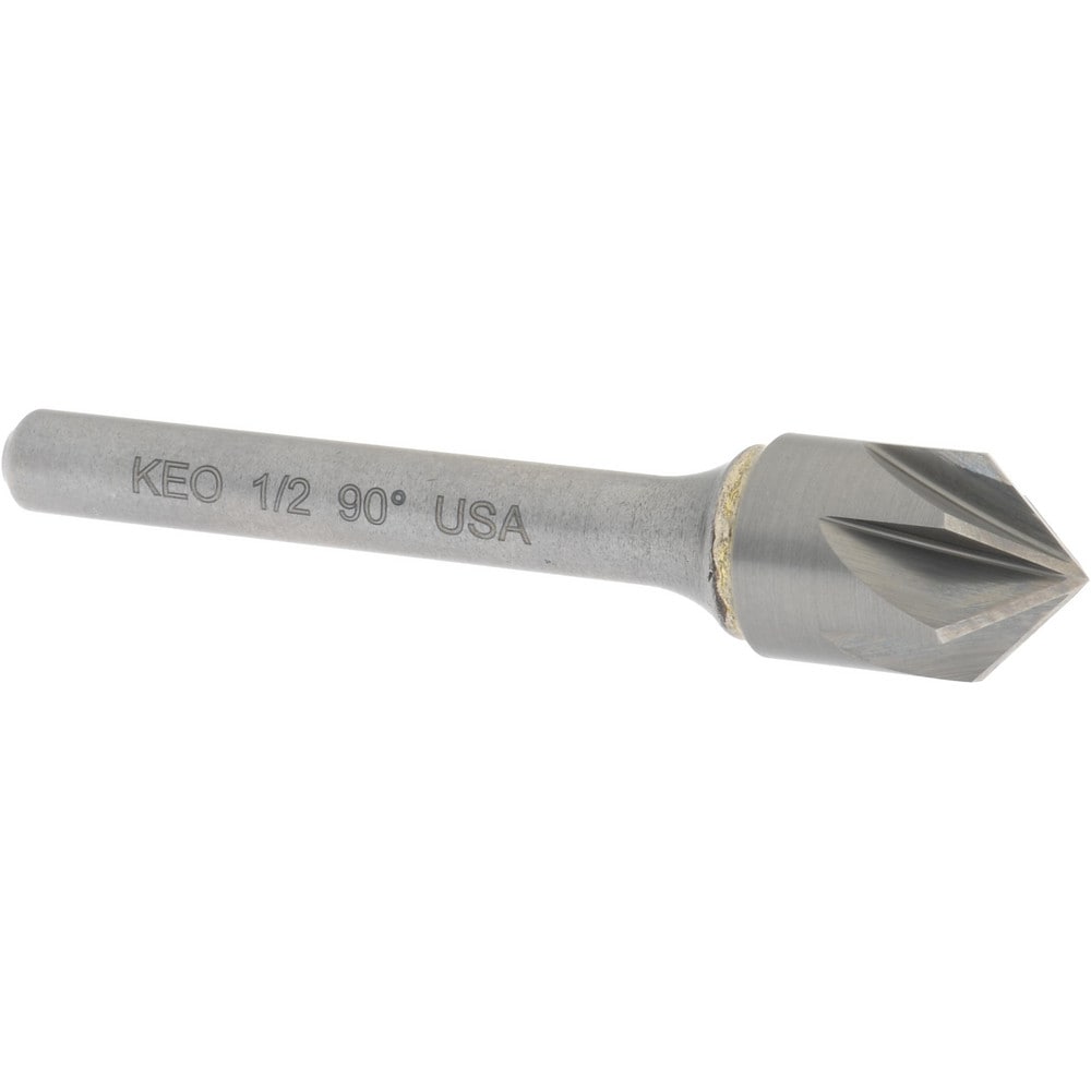 Keo 55806 1/2" Head Diam, 1/4" Shank Diam, 6 Flute 90° Solid Carbide Countersink Image