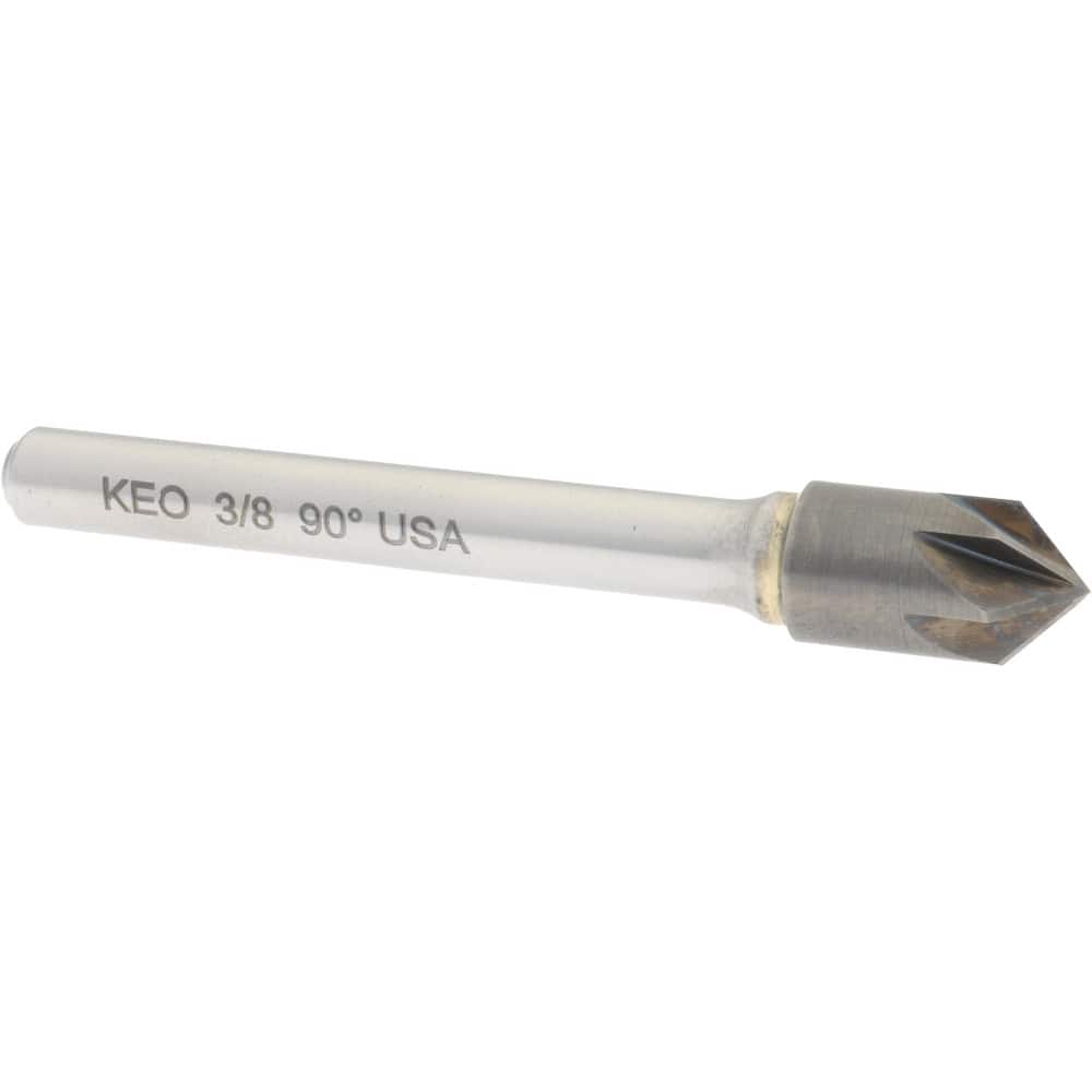 Keo 55805 3/8" Head Diam, 1/4" Shank Diam, 6 Flute 90° Solid Carbide Countersink 