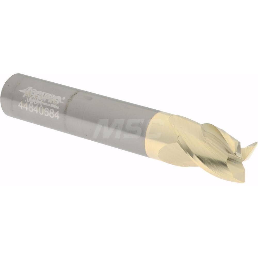 Accupro 35050010N0020C5 Corner Radius End Mill: 1/2" Dia, 5/8" LOC, 0.02" Radius, 3 Flutes, Solid Carbide 