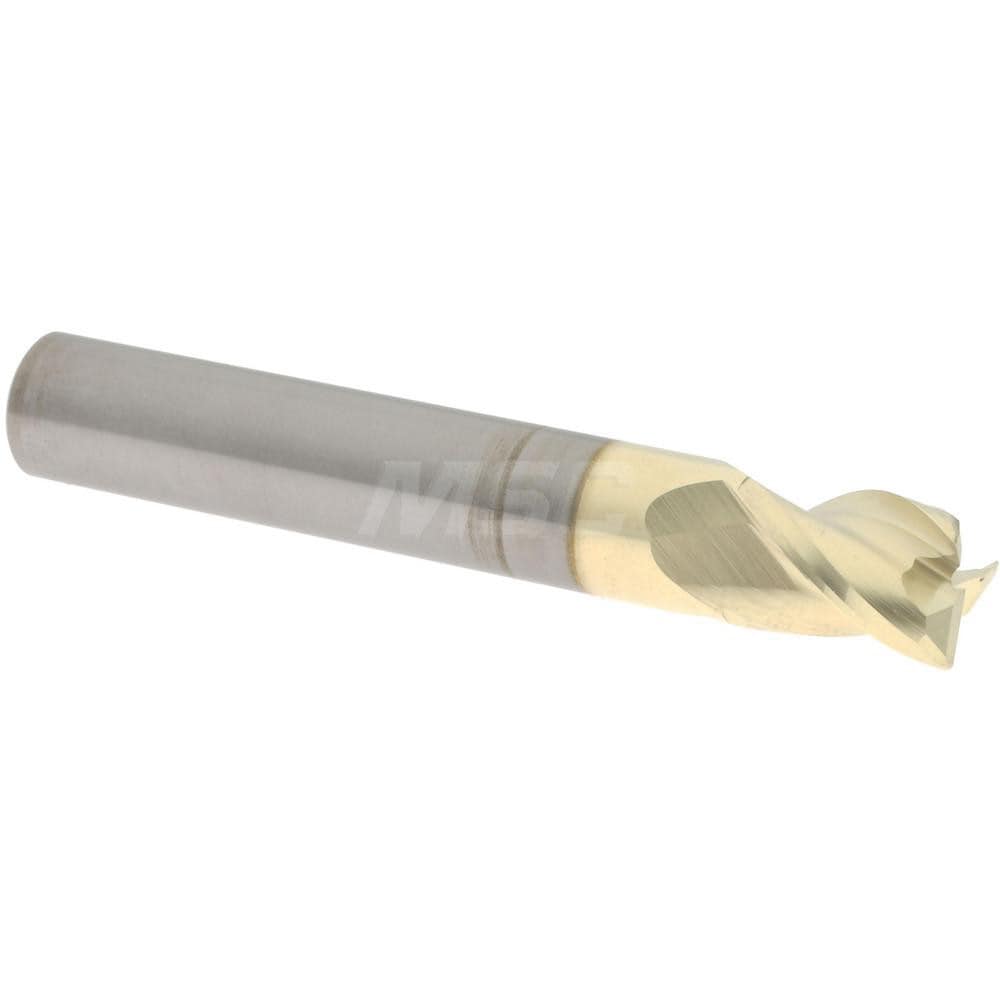 Accupro 35037508N0015C5 Corner Radius End Mill: 3/8" Dia, 1/2" LOC, 0.015" Radius, 3 Flutes, Solid Carbide 