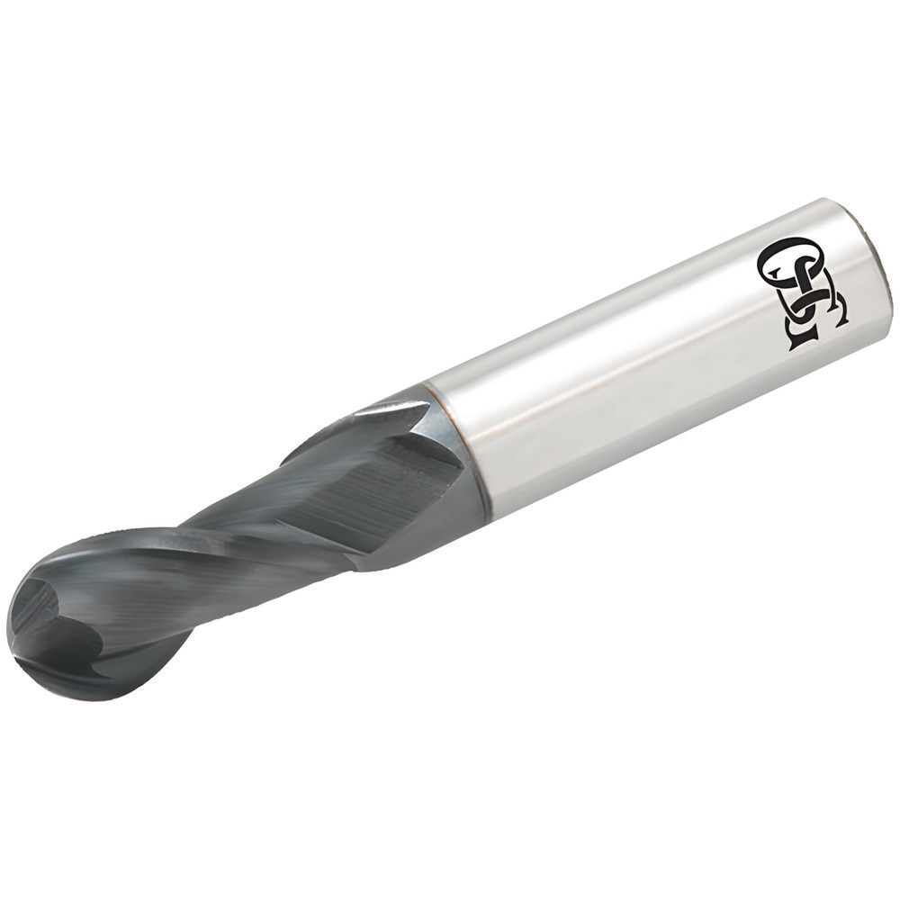 Ball End Mill: 0.375" Dia, 1" LOC, 2 Flute, Solid Carbide