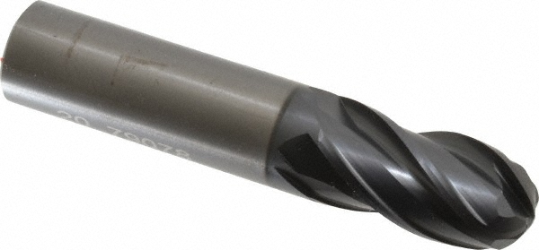 OSG HP441-7874-BN Ball End Mill: 0.7874" Dia, 1.4961" LOC, 4 Flute, Solid Carbide Image