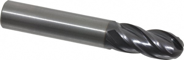 OSG HP441-4724-BN Ball End Mill: 0.4724" Dia, 0.9843" LOC, 4 Flute, Solid Carbide Image