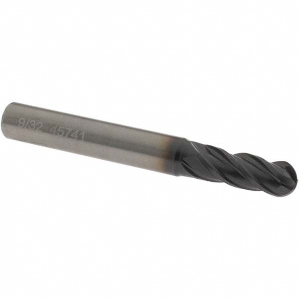 OSG HP441-2812-BN Ball End Mill: 0.2812" Dia, 0.75" LOC, 4 Flute, Solid Carbide Image