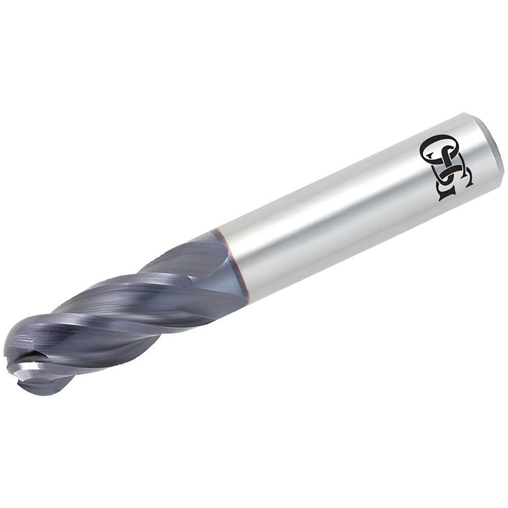 Ball End Mill: 0.1094" Dia, 0.375" LOC, 4 Flute, Solid Carbide