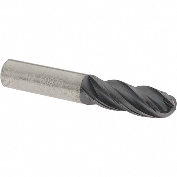 OSG VG441-5010-BN Ball End Mill: 0.5" Dia, 1.25" LOC, 4 Flute, Solid Carbide Image