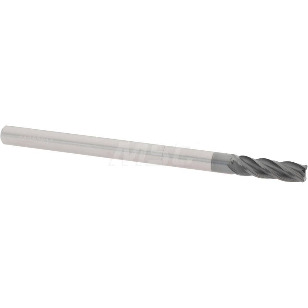 Accupro 446MM01575C11 Corner Chamfer End Mill: 0.1575" Dia, 0.4724" LOC, 4 Flute, 0.0098" Chamfer Width, Solid Carbide 