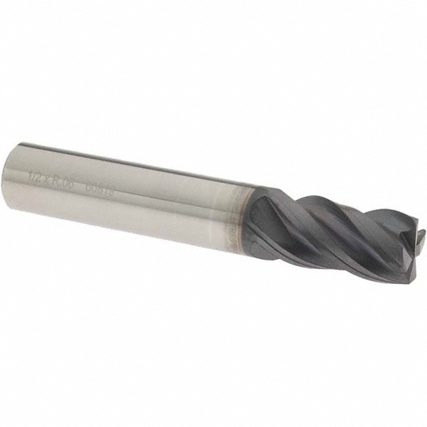 OSG 1/2" Diam 4 Flute Solid Carbide 0.06" Corner Radius End Mill