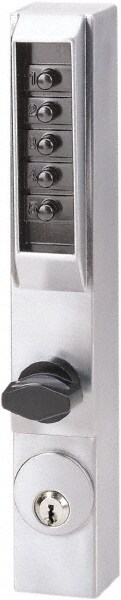 1-3/4" Door Thickness, Satin Chrome Pushbutton Knob Lockset