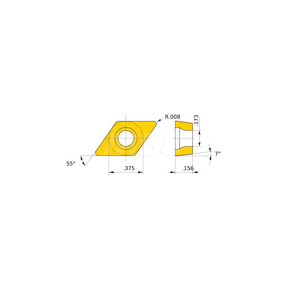 Turning Insert: DCMT32505 AP25N, Solid Carbide