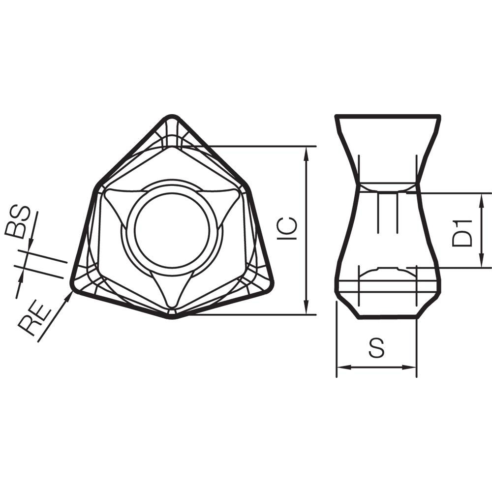 Kyocera - Milling Insert: WNMU080608EN-GM PR1535, Solid Carbide