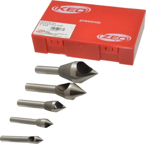 Keo 53509 Countersink Set: 5 Pc, 5/16 to 1" Head Dia, 60 ° Included Angle Image