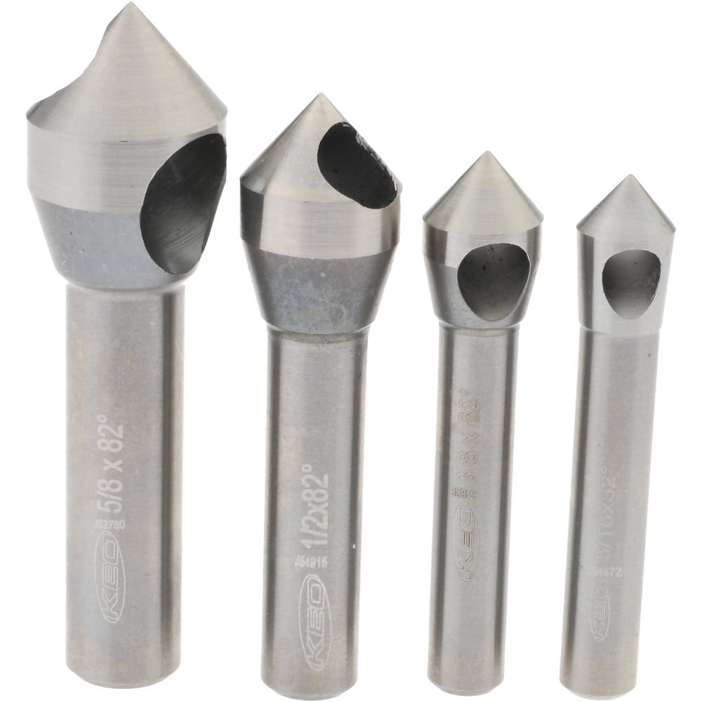 Keo 53518 Countersink Set: 4 Pc, 5/16 to 5/8" Head Dia, 82 ° Included Angle Image