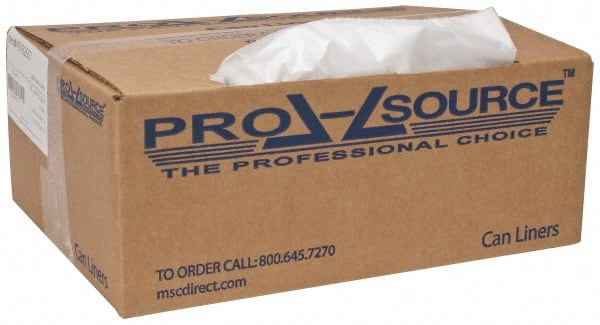 PRO-SOURCE Trash Bags: 10 gal, 1 mil, 500 Pack - 15 Wide, 23 High, Polyethylene, Flat Pack | Part #PSST24231CGB
