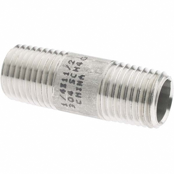 Value Collection Stainless Steel Pipe Nipple 1/4" Pipe, Grade 304