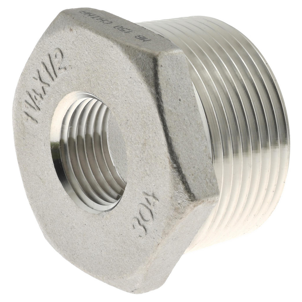 Value Collection - Pipe Hex Bushing: 1-1/4 x 1/2", 304 Stainless Steel ...