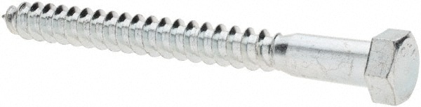 3/8 Screw, 4" Length Under Head, Steel, Hex Head Lag Screw