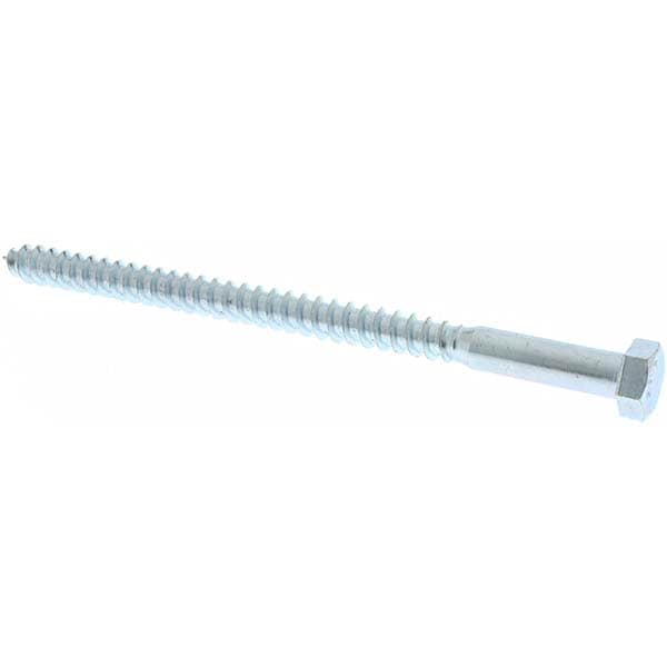 3/8 Screw, 6" Length Under Head, Steel, Hex Head Lag Screw