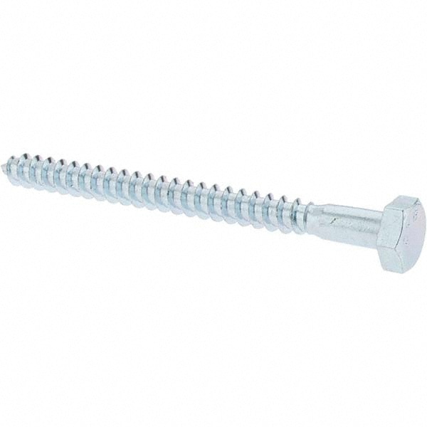 1/4 Screw, 3" Length Under Head, Steel, Hex Head Lag Screw