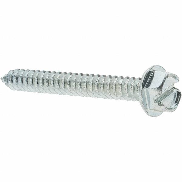 Sheet Metal Screw: #14, Hex Washer Head, Slotted