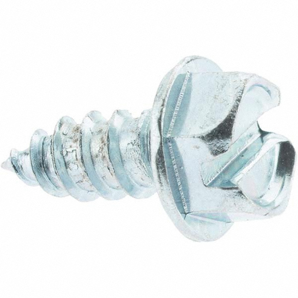 Sheet Metal Screw: #12, Hex Washer Head, Slotted