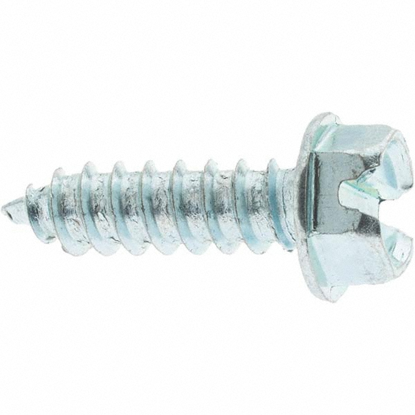 Sheet Metal Screw: #12, Hex Washer Head, Slotted