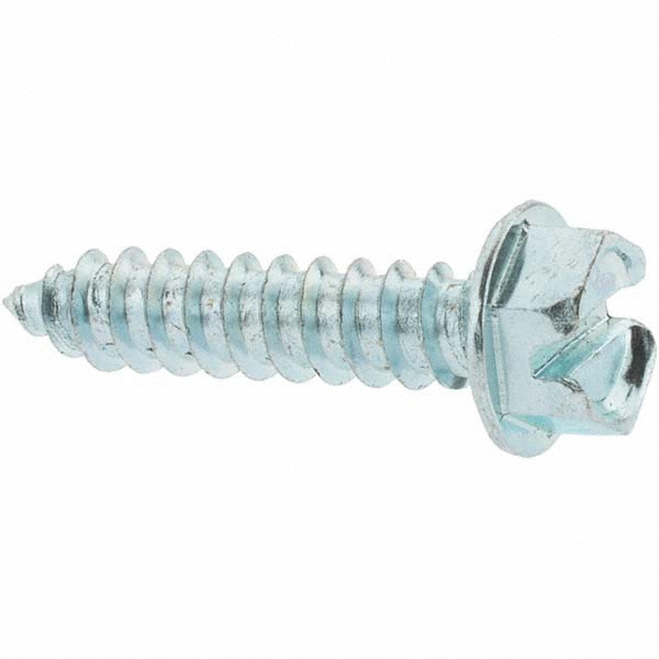 Sheet Metal Screw: #12, Hex Washer Head, Slotted
