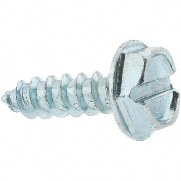 Sheet Metal Screw: #6, Hex Washer Head, Slotted