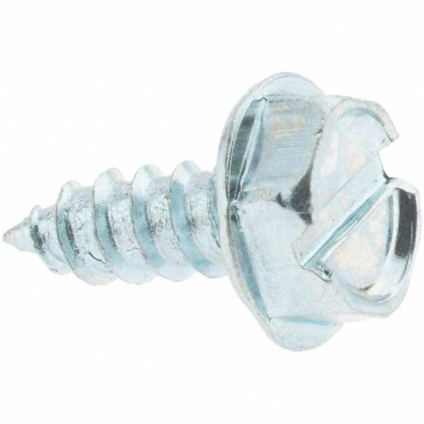 Sheet Metal Screw: #6, Hex Washer Head, Slotted