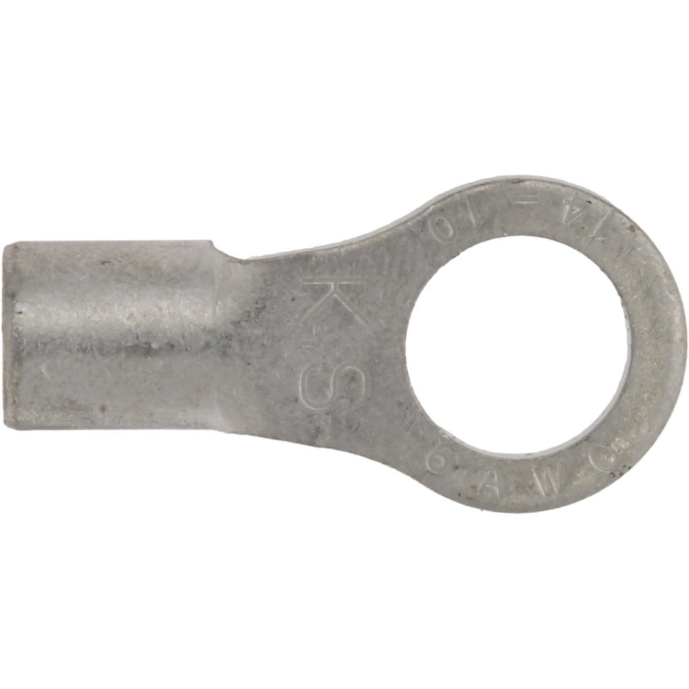 Circular Ring Terminal: Non-Insulated, 6 AWG, Crimp Connection