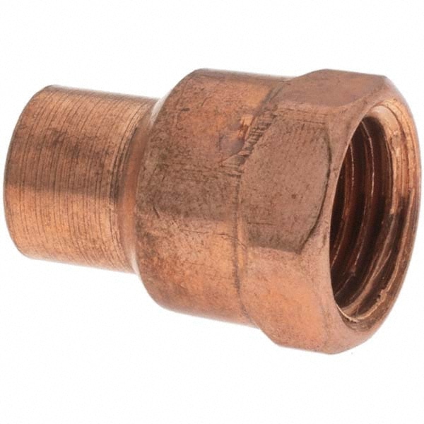 Wrot Copper Pipe Adapter: 1/4" x 1/4" Fitting, C x F