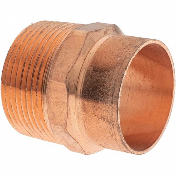 Wrot Copper Pipe Adapter: 1-1/4" x 1-1/4" Fitting, C x M
