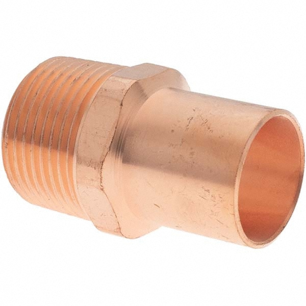 Wrot Copper Pipe Adapter: 3/4" x 3/4" Fitting, FTG x M