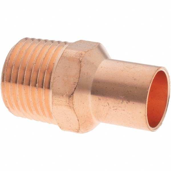 Wrot Copper Pipe Adapter: 1/2" x 1/2" Fitting, FTG x M