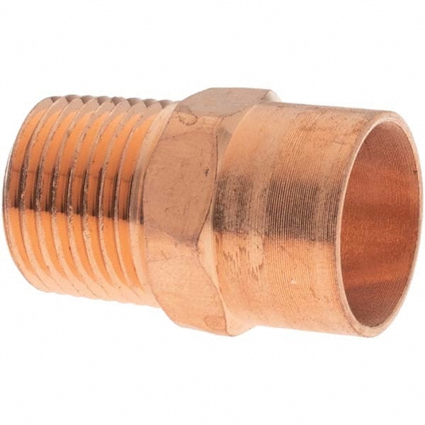 Wrot Copper Pipe Adapter: 1/2" x 3/8" Fitting, C x M